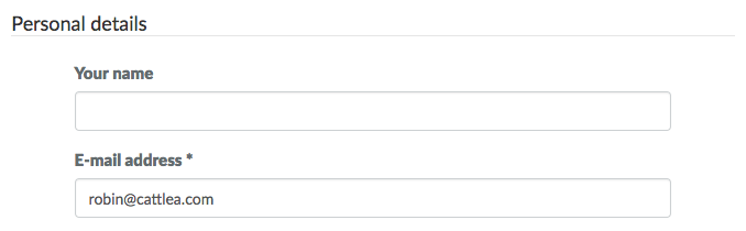 Enter your name at the "Personal details" tab of your profile page