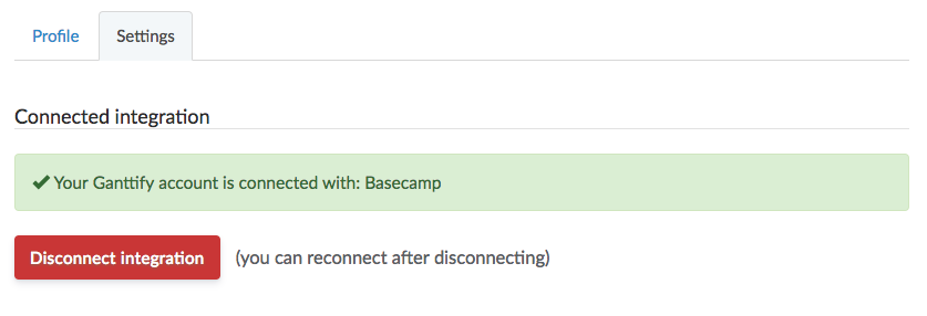 The settings tab of your account